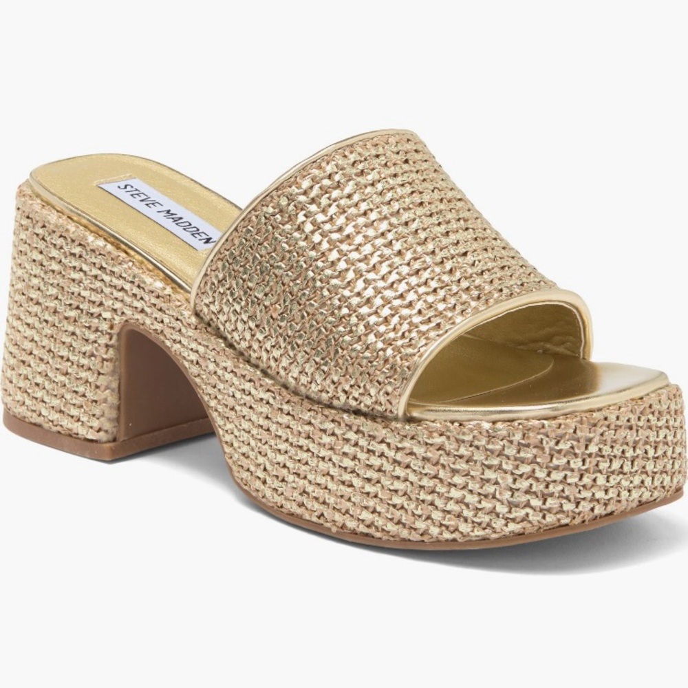 Steve Madden Reign Gold Platform Sandals